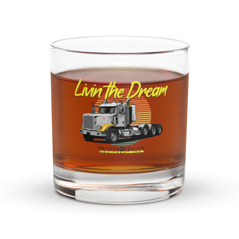 "Livin The Dream" Rocks glass