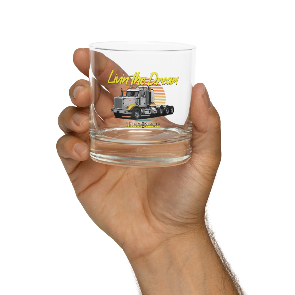 "Livin The Dream" Rocks glass