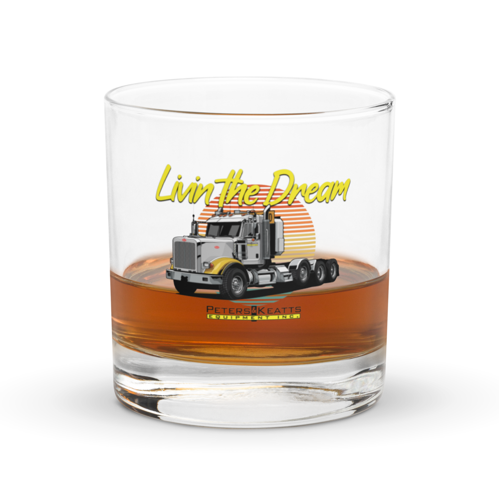 "Livin The Dream" Rocks glass